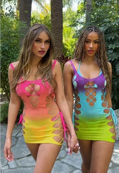 Сукня Leg Avenue Seamless Ombre Faux Lace Up Mini Dress One Size Sunset | Зображення 5