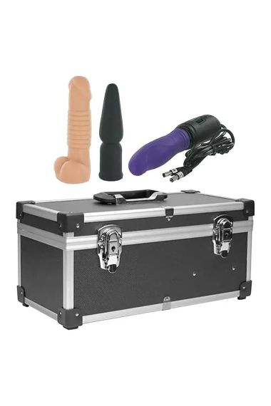 Портативная секс-машина Diva Tool Box в чемодане, с пультом и тремя насадками Vac-U-Lock, черная Sex Aura | Зображення 1