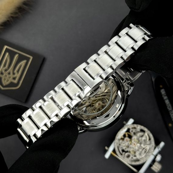 Класичний чоловічий годинник Awarder 022 Silver-White Mechanic Metall Не Забуду Дім | Зображення 8