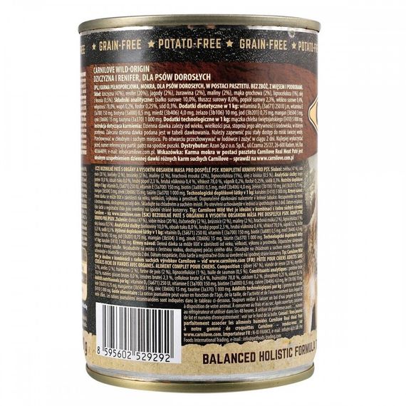 Вологий корм з північним оленем для собак Carnilove Dog Adult Venison and Reindeer, 400 гр | Зображення 2