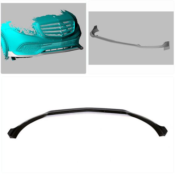 Накладка на передній бампер Lip (для Base 2016-2019, Карбон) для Mercedes E-сlass W213 рр | Зображення 1