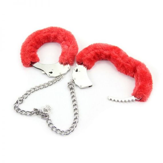 Наручники Roomfun Metal Handcuff With A Long Chain, Red, Червоний | Зображення 4