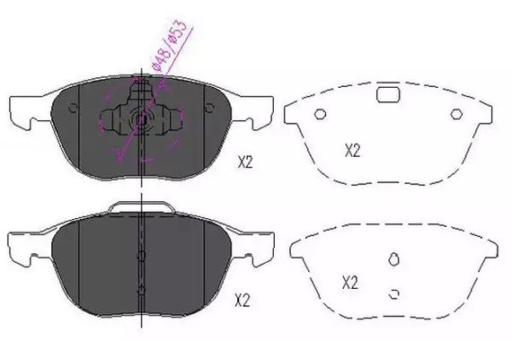 Колодки передні гальмівні Mazda 3/5 03-, KAVO PARTS (KBP4513) | Зображення 2