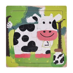 Деревянный пазл-вкладыш Коровка 73260-23, 16 деталей