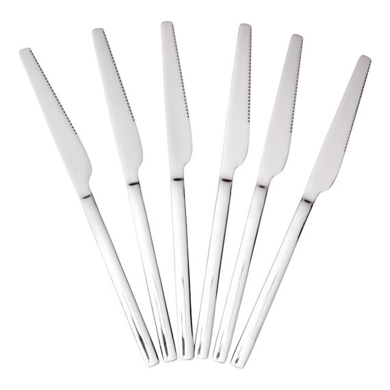 Набір столових ножів 6 штук з нержавіючої сталі 23 (см) Срібло HP-8-26