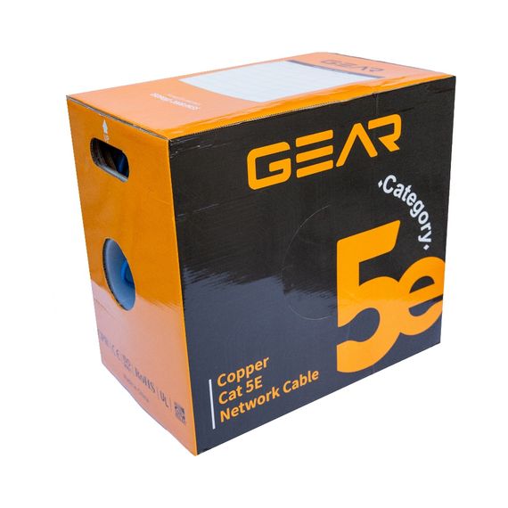 Кабель мережевий UTP 305м, cat.5e, CU, REELEX, 4*2*0,51, PVC, indoor, grey GEAR (GEC-UTPCUR051305) | Зображення 1