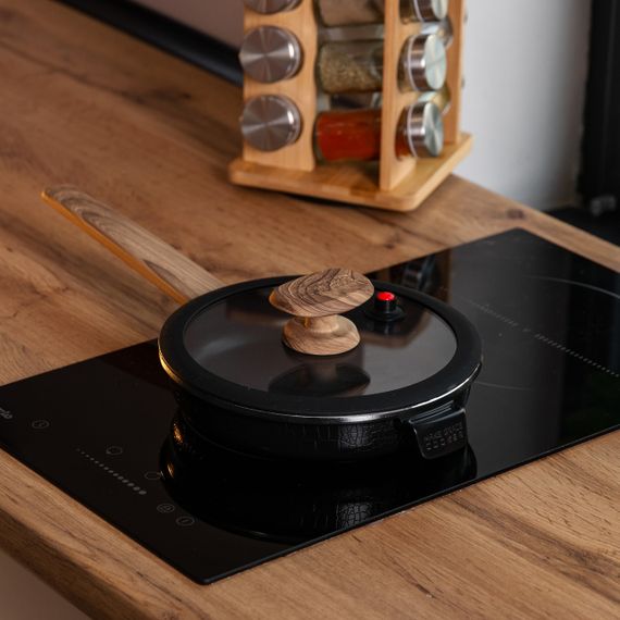 Алюминиевая сковорода 1 л с керамическим антипригарным покрытием Ø 20 см черная MGC HP-4-456B | Зображення 5