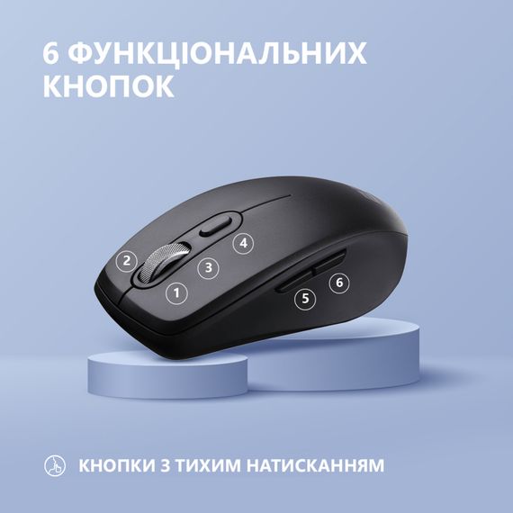 Мишка 2E MF225 Silent Wireless/Bluetooth Black (2E-MF225WBK) | Зображення 3