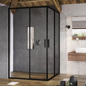 Элемент душевого уголка Ravak Blix Slim BLSRV2K-80 Черный Transparent