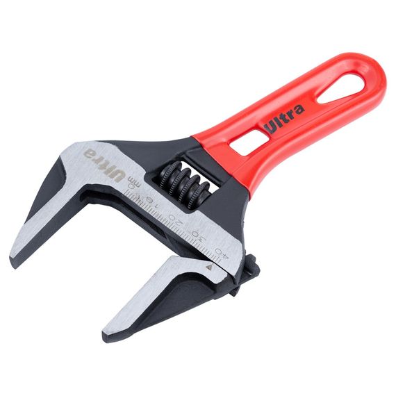 Ключ розвідний Ultra з тонкими губками укорочений 155 мм 0-41 мм CrV (4100232) | Зображення 1