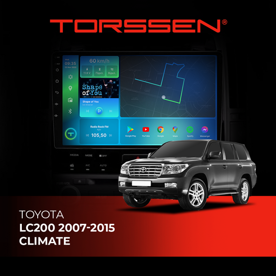 Штатна магнітола Torssen Toyota LC200 2007-2015 climate F10232 4G Carplay DSP