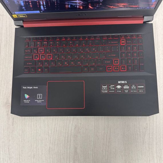 Ігровий ноутбук Acer Nitro 5 AN517-51 / 17.3" (1920x1080) IPS / Intel Core i7-9750H (6 (12) ядра по 2.6 - 4.5 GHz) / 16 GB DDR4 / 128 GB SSD + 2000 GB HDD / nVidia GeForce RTX 2060, 6 GB GDDR6, 192-bit / WebCam б/в | Зображення 2