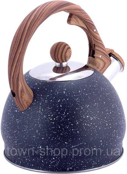 Чайник Kamille Whistling Kettle Marble 2л из нержавеющей стали со свистком, черный мрамор KM-1071 | Зображення 3
