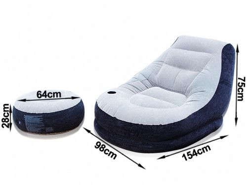 Надувное кресло с пуфиком Intex 130х99х76 см (68564) | Зображення 2