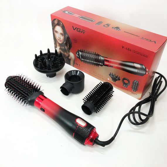 Фен-щетка стайлер VGR V-484 4 в 1. Цвет: красный | Зображення 6
