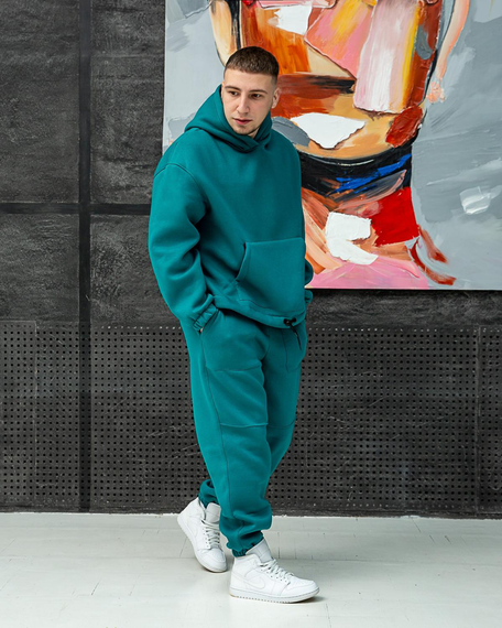 Костюм оверсайз зима преміум бірюза M | Зображення 1