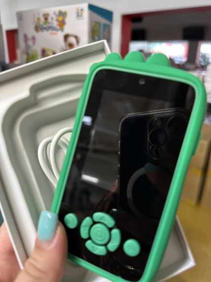 Смартфон дитячий  "KidPhone Dino" з камерою та іграми (синій/зелений) в коробці р.14*9*4см | Зображення 4