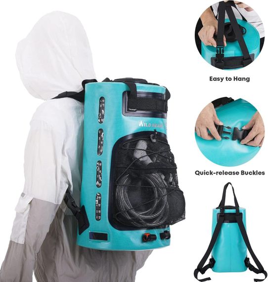 Душ для кемпінгу WILD HEART 22 л з ножним насосом та сонячним підігрівом | Зображення 1