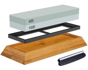 Набір для заточення ножів Primo Cook камінь 400/1000 з підставкою