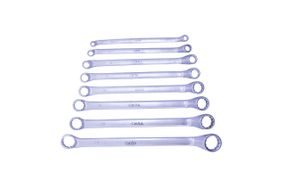 Набор ключей накидных двусторонних CrV 6x7, 8x9, 10x11, 12x13, 14x15, 16x17, 18х19, 20х22мм (8шт) СИЛА