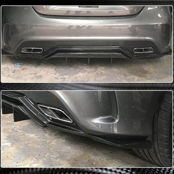 Накладки Flap на задний бампер (для AMG-Line / A45 AMG HB, Карбон) для Mercedes A-сlass W176 2012-2018 гг | Зображення 3