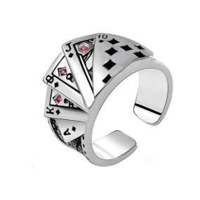 Кольцо в виде игральных карт регулируемый