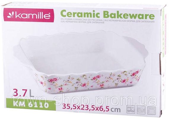Форма для запекания Kamille Mirlinda 39.5х26х6.5см керамическая KM-6111 | Зображення 2