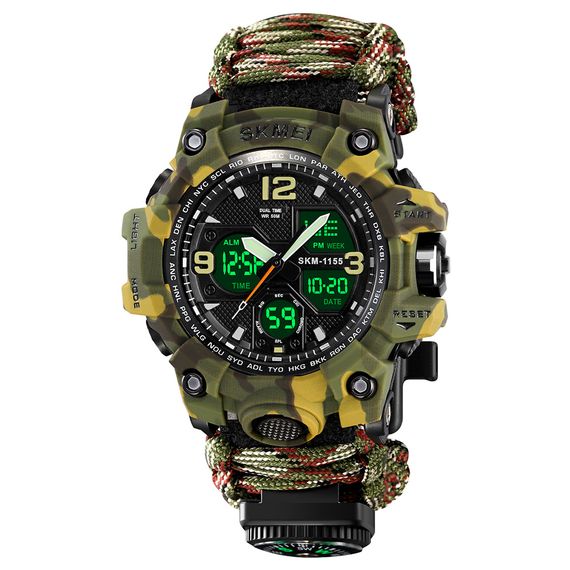 Чоловічий годинник Skmei 1155BNCMGN Camo Green | Зображення 1