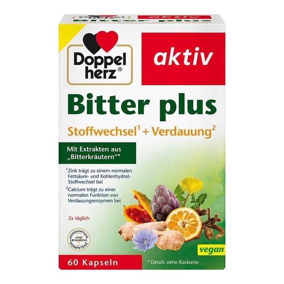 Doppelherz Bitter Plus - для улучшения пищеварения, обмена веществ, детоксикации С горькими травами, холином