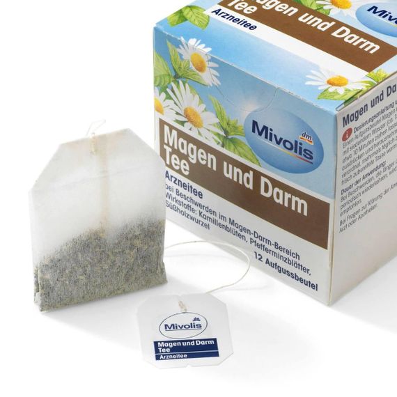 Травяной чай Mivolis Magen und Darm Tee для здоровья желудка и кишечника, 12 пакетиков | Зображення 1