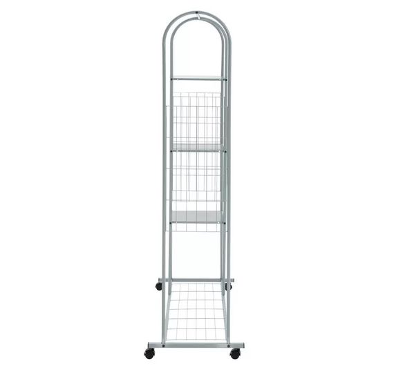 Вішалка стійка для одягу з полицями металева на колесах 16050A | Зображення 2