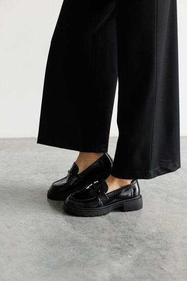 Лофери жіночі шкіряні 591619 Чорні 36 37 38 39 40 41 | Зображення 8