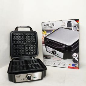 Электрическая вафельница Adler AD 3083 с антипригарным покрытием, регулировкой температуры и 1800Вт JG-92
