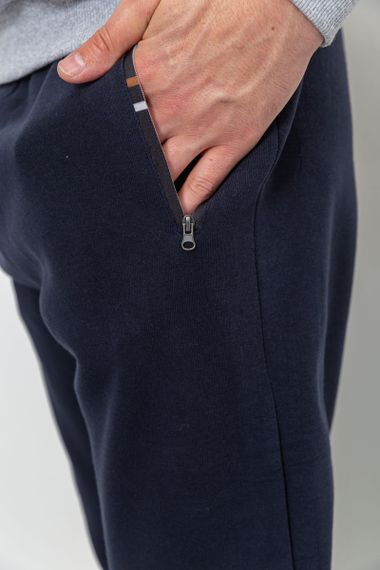 Спорт чоловічі штани на флісі, колір темно-синій, 244R41269 | Зображення 4