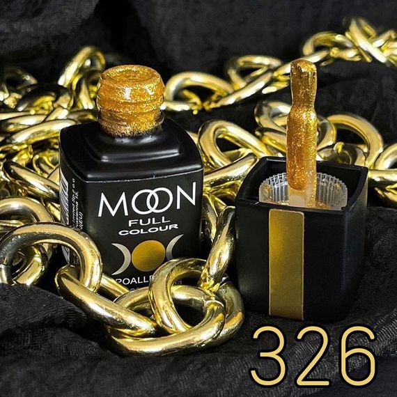 Гель-лак Moon Full №326 золотий шіммерний 8мл