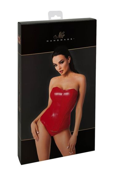 Корсет Noir Handmade F355 Red powerwetlook corset - S sexstyle | Зображення 5