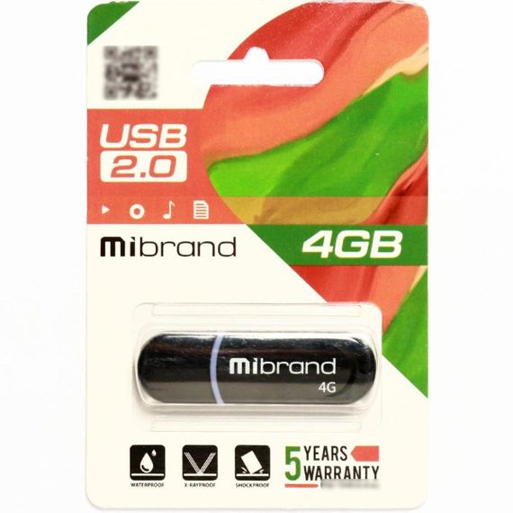Flash Mibrand USB 2.0 Panther 4Gb Black | Зображення 1