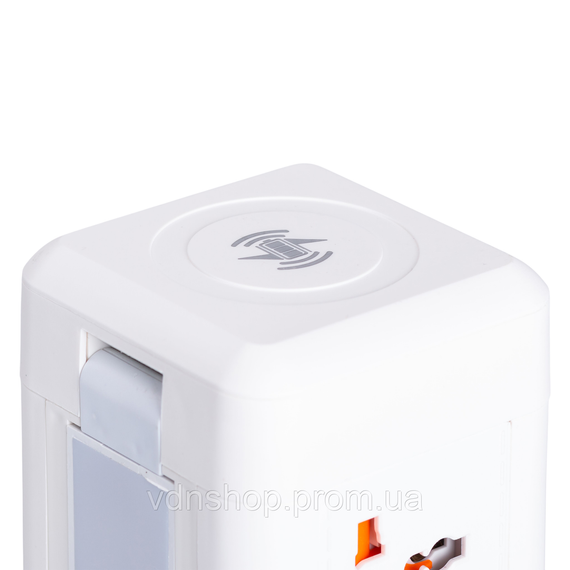 Сетевой фильтр удлинитель 4.8 м с лампой на 6 универсальных розеток с 2 USB, 1 Type-C, беспроводная зарядка HP-5-3MF | Зображення 6