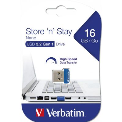 USB флеш накопитель Verbatim 16GB Store &apos;n&apos; Stay NANO Blue USB 3.0 (98709) | Зображення 4