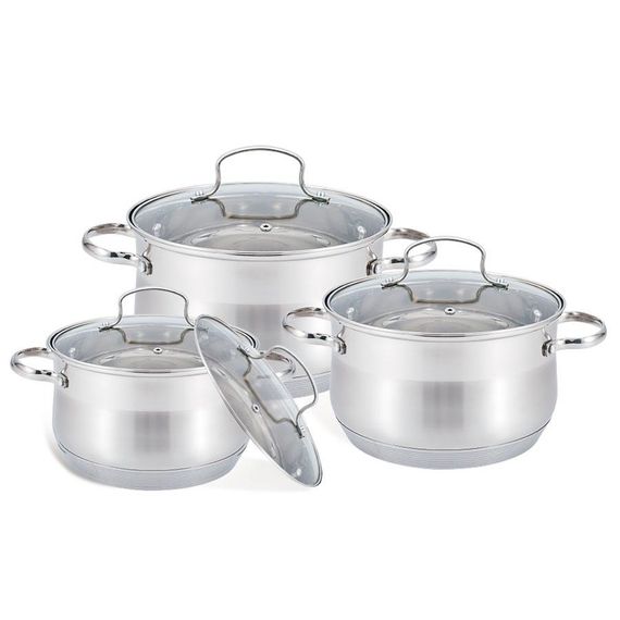 Набор кастрюль 6пр стеклянная крышка MR-3512-6L Maestro