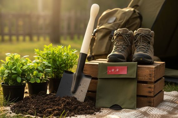 Мала піхотна саперна лопата чорна в чохлі М&М Вид 2 Olive green хакі (214508)