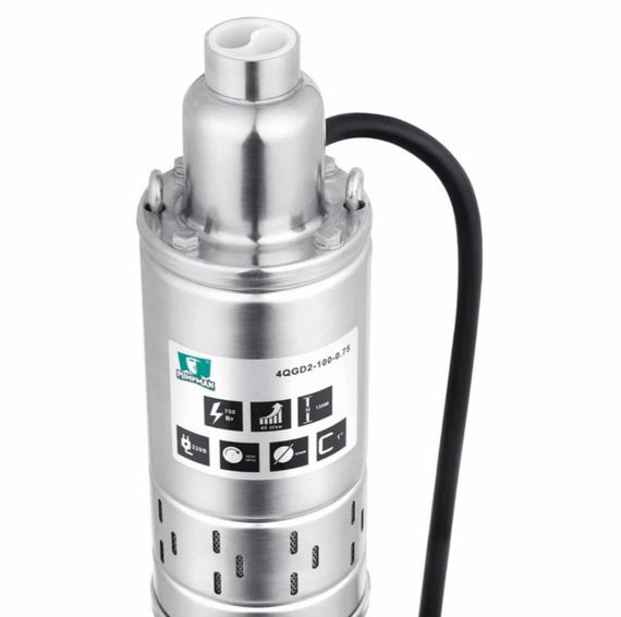 Насос глибинний вихровий Pumpman 4QGD2-100-0.75 кВт Нmax 135 м Qmax 2,4 куб.м 750 Вт (CV029779) | Зображення 3