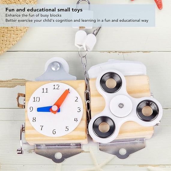 Ігри Монтессорі, зайнятий куб, дитяча дерев'яна іграшка, багатофункціональна розблокувальна гвинтова гра, | Зображення 7