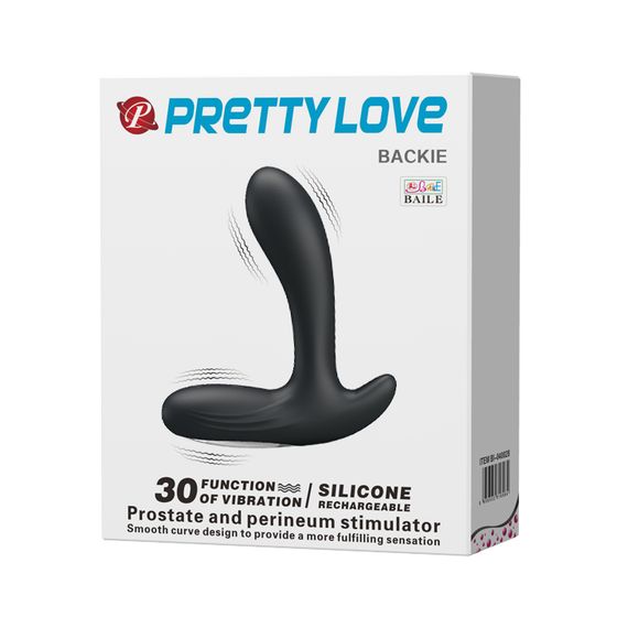 Масажер простати - Pretty Love Beckie Prostate Stimulator Black | Зображення 1