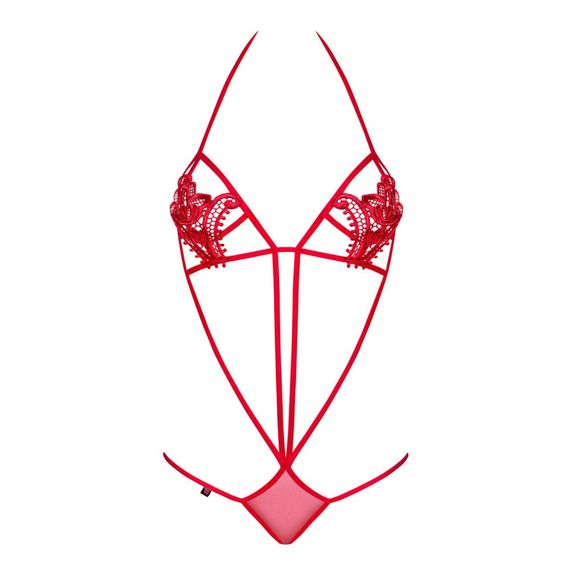 Боді Obsessive LUIZA Teddy Rood, з мереживом, червоне, S/M | Зображення 2