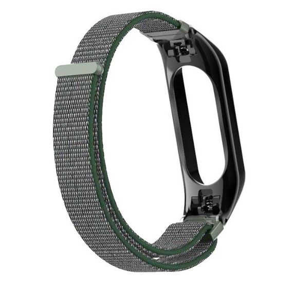 Нейлоновый ремешок Primo для фитнес-браслета Xiaomi Mi Band 3 - Black&Army Green | Зображення 2