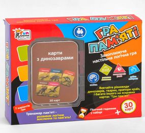 Настільна гра "Гра пам'яті. Динозаври" UKB-B 0045-4 Fun Game, в коробці (6904660522039)