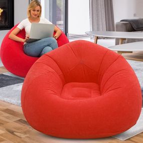 Надувное кресло-пуф Inflatable Sofa / Надувное кресло-мешок 110×110×85 см Красный