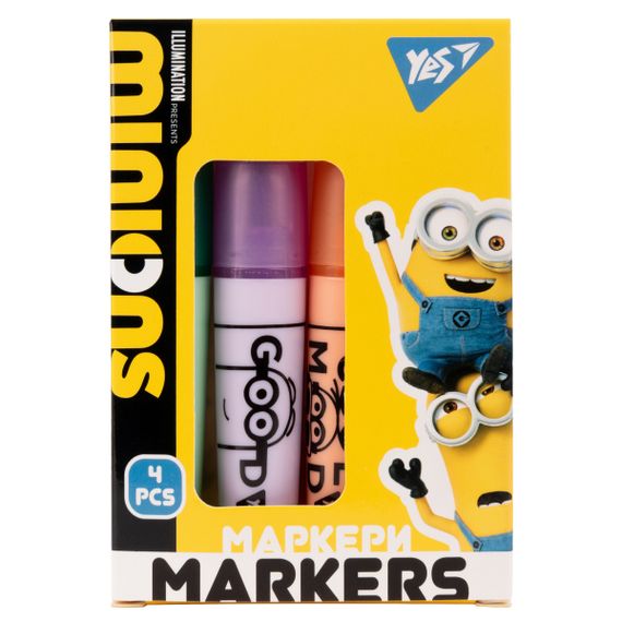 Набір текстових маркерів YES Minions 390712 4 кольори | Зображення 1