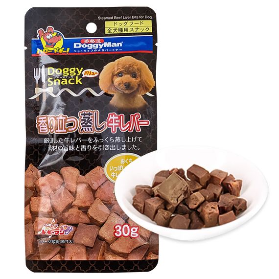 Ласощі для собак DoggyMan Steamed Beef Liver Bits 30 гр